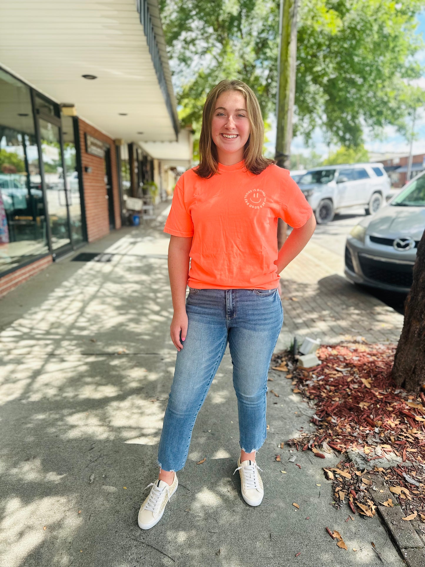 Neon Orange Good Day Tee
