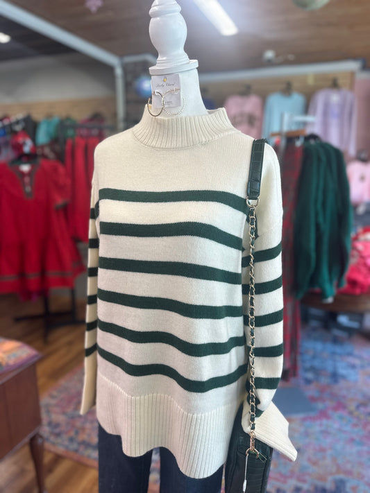 Green Striped Sweater