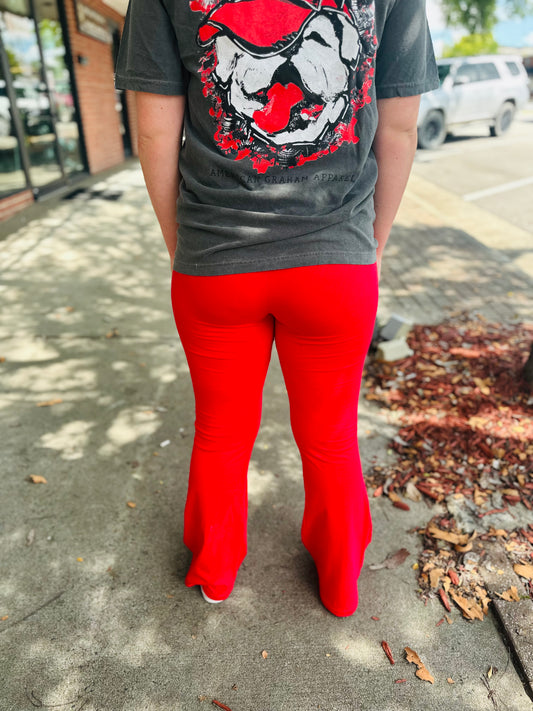 Red Flare Leggings