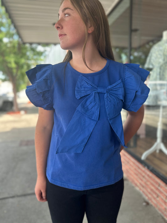 Royal Blue Bow Top