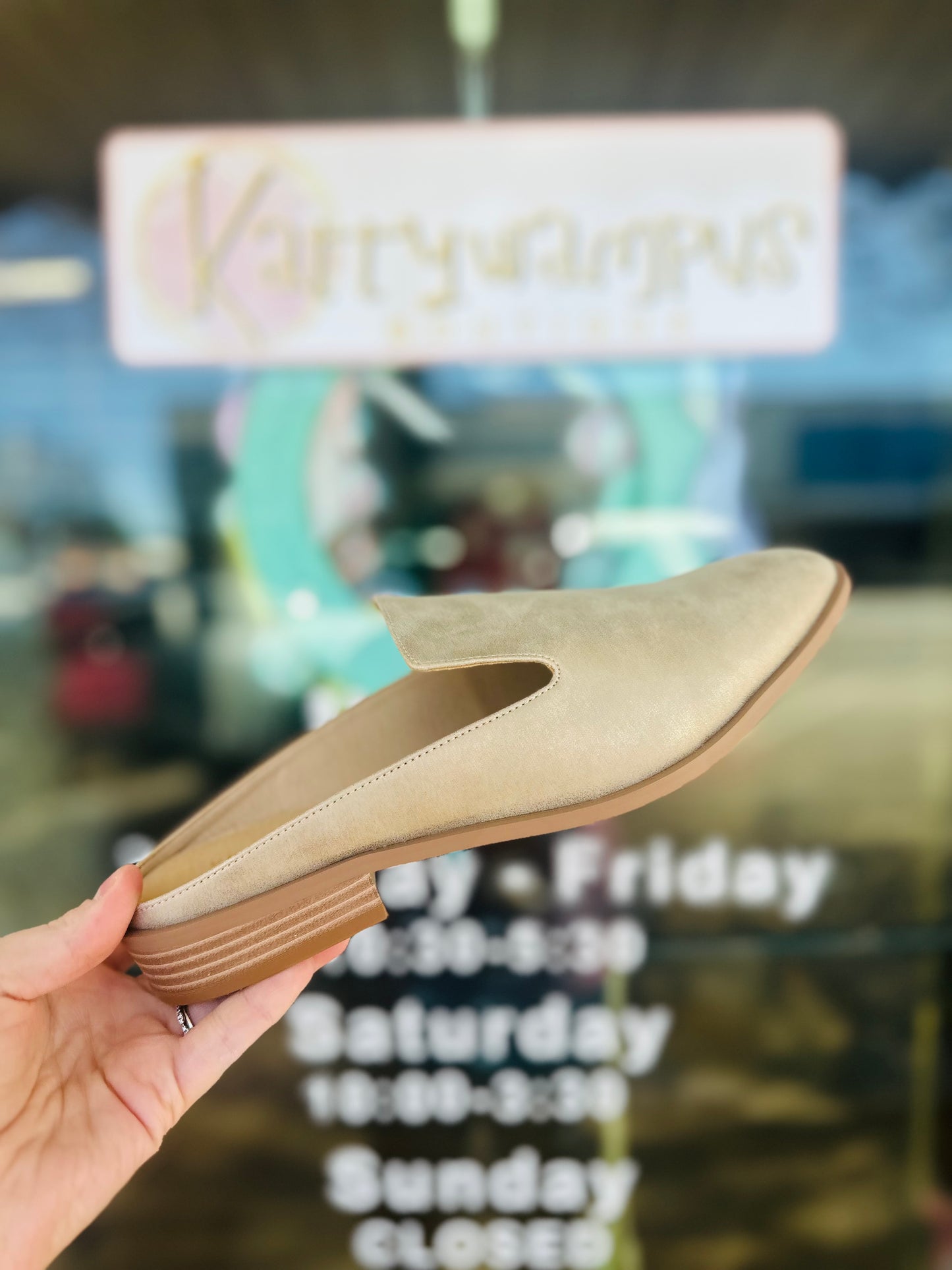 Avery Champagne Mules