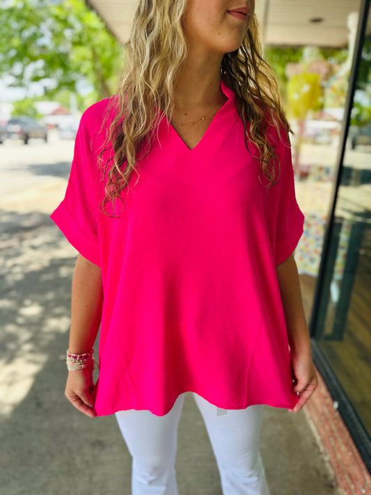 Simple Flowy Vneck Top