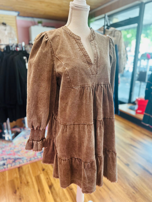 Brown corduroy dress
