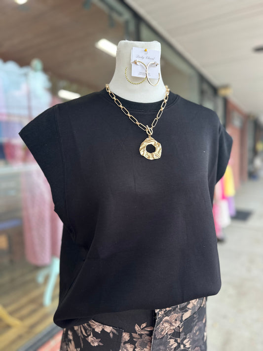 Black Athleisure Top