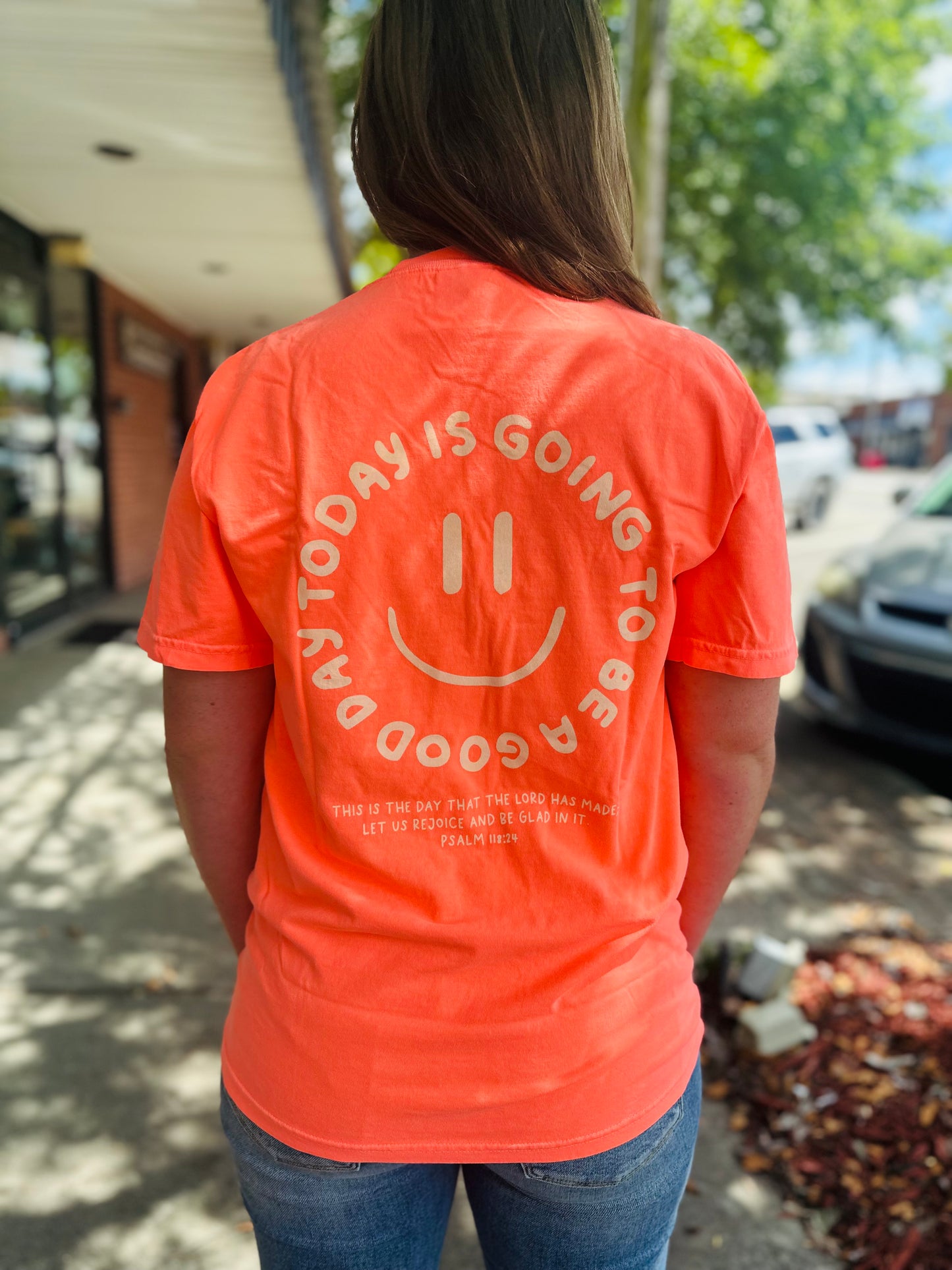 Neon Orange Good Day Tee