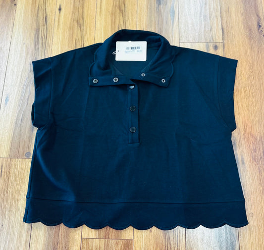 Black Scalloped Set- Top