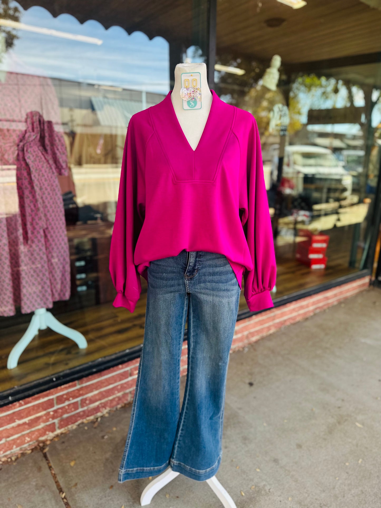 Magenta Long Sleeve Top