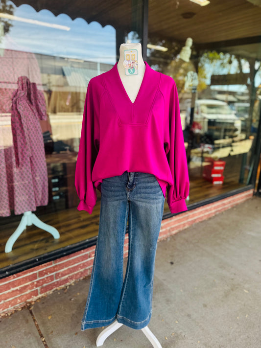 Magenta Long Sleeve Top