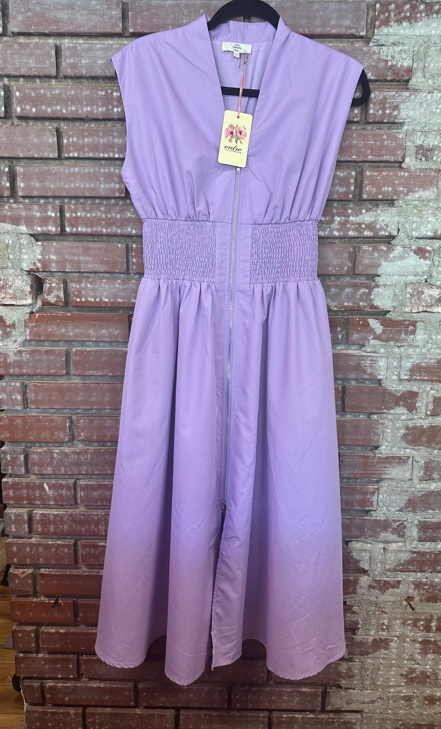 Lavender cinched waist dress