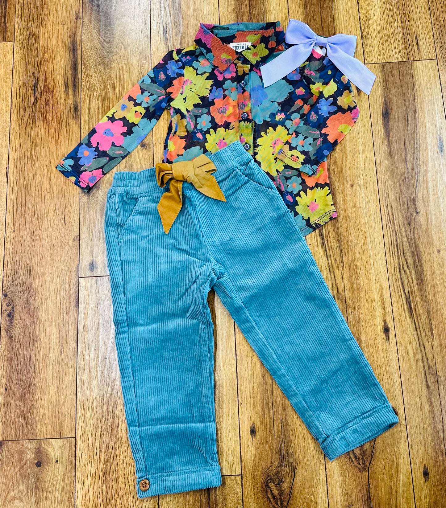 Teal Corduroy Long Pants