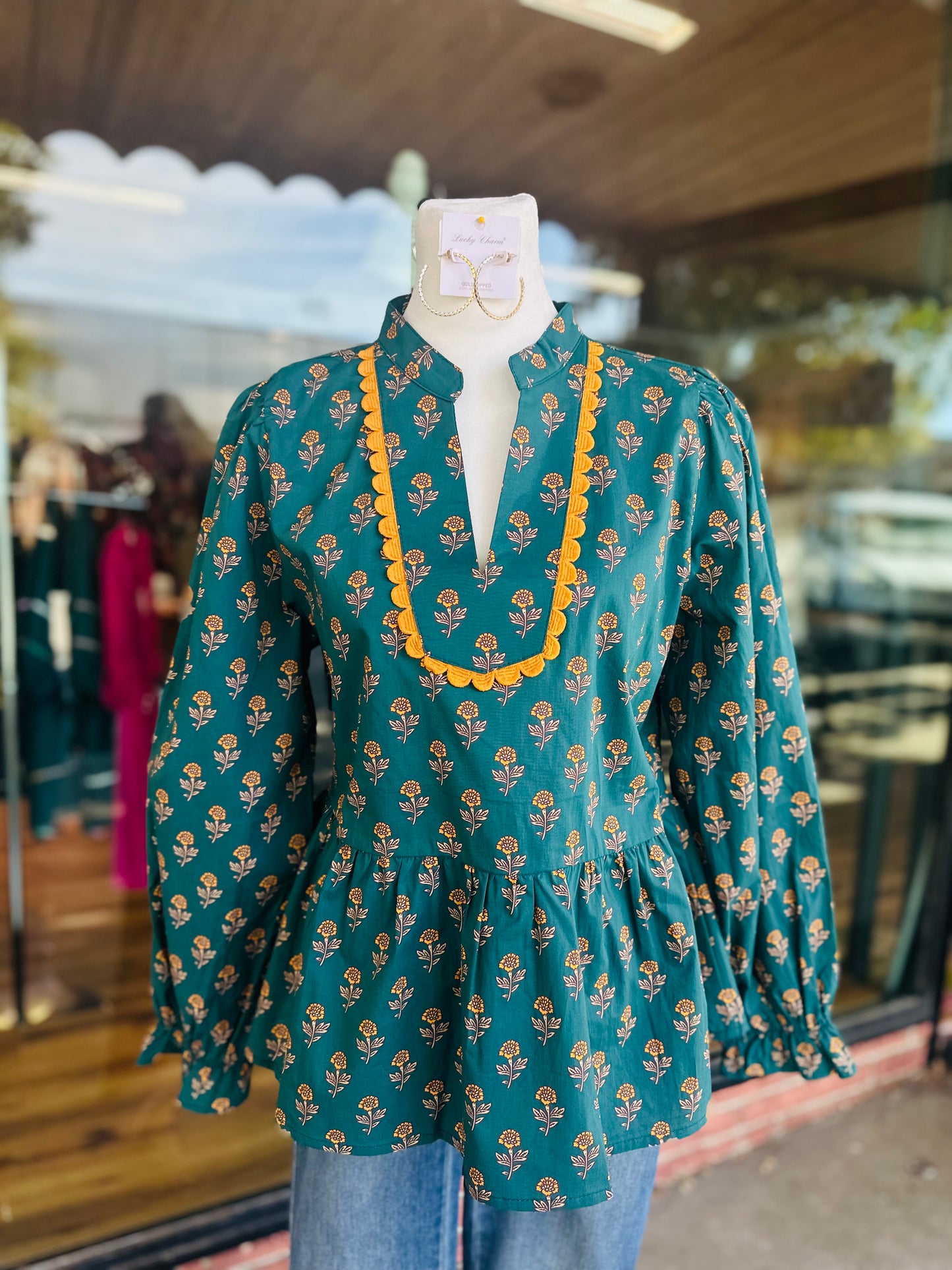 Teal Long Sleeve Top