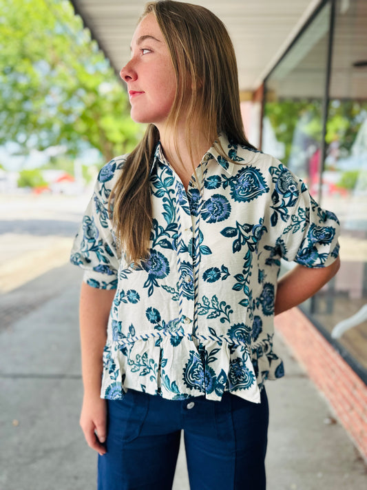 High Low Ruffle Bottom Top