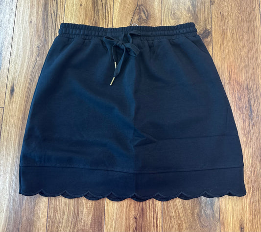Black Scalloped Set- Skort
