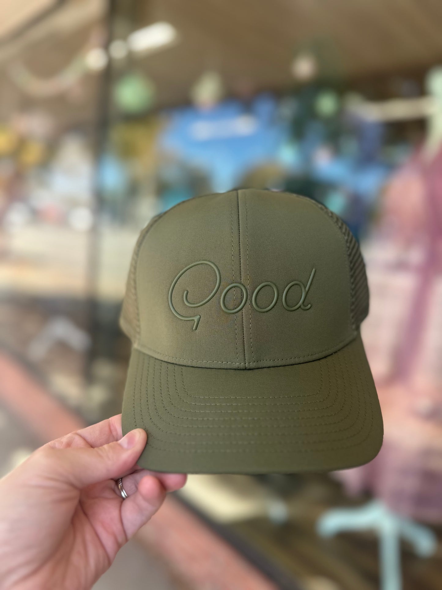 Green trucker hat