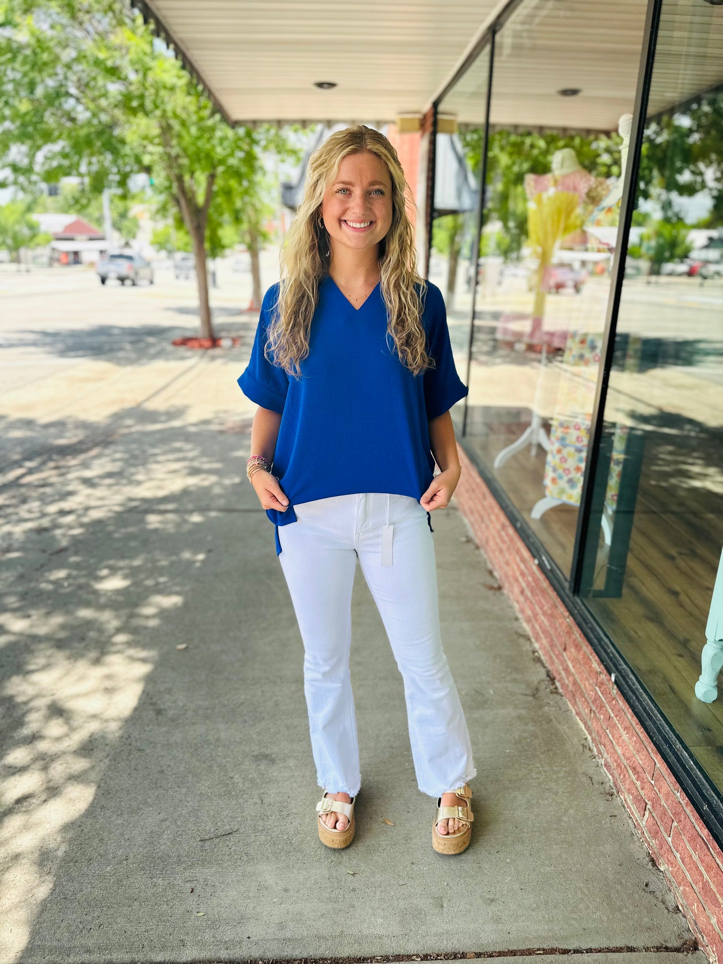 Simple Flowy Vneck Top