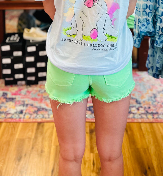 Green High Rise Shorts