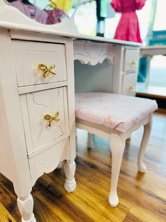 White Bow Vanity