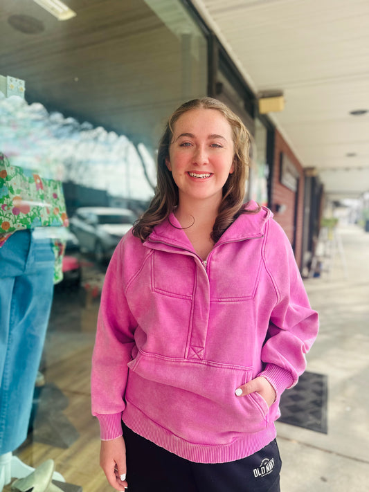 Acid Wash Mauve Oversized Hoodie
