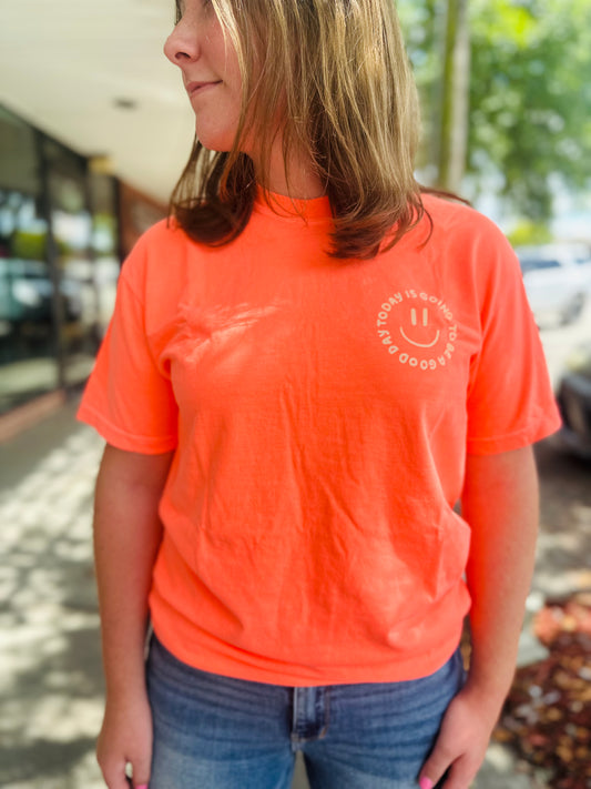 Neon Orange Good Day Tee
