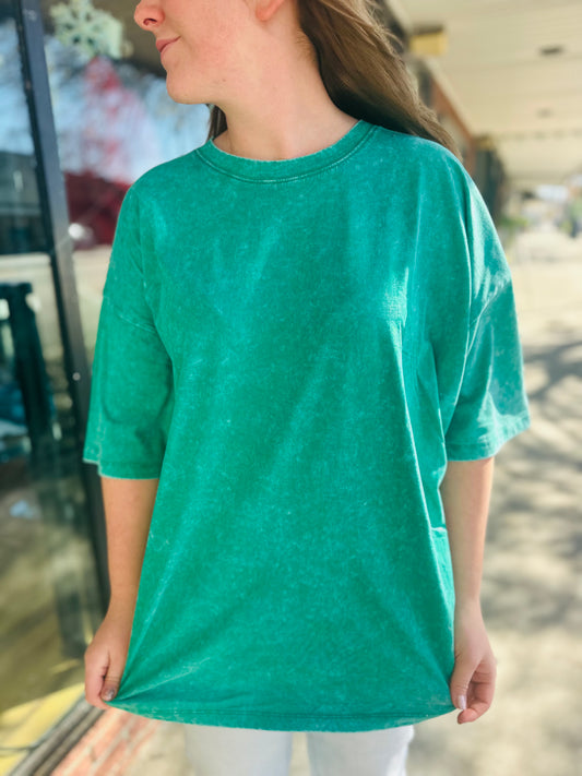 Green Acid Wash BF Box Tee