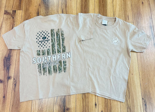 Mossy Oak American Flag Sand Youth