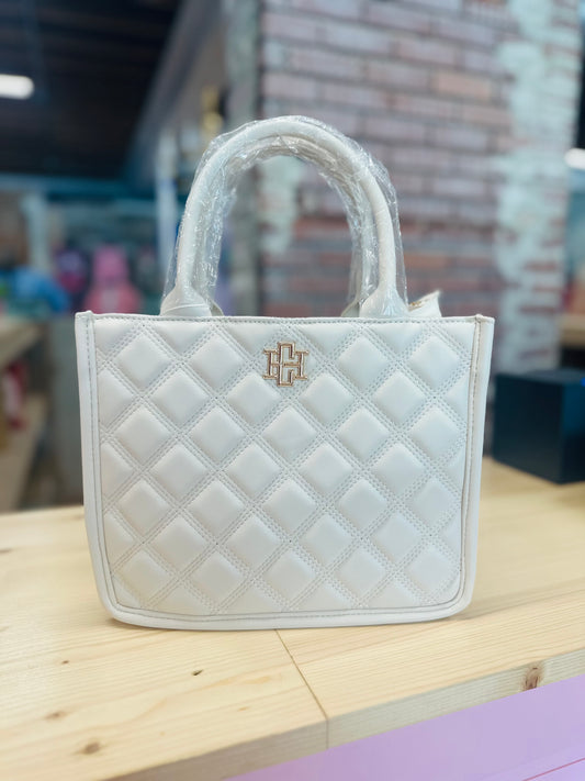 Cream quilted Riki mini tote