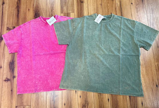 Acid Wash Boxie Cut Top