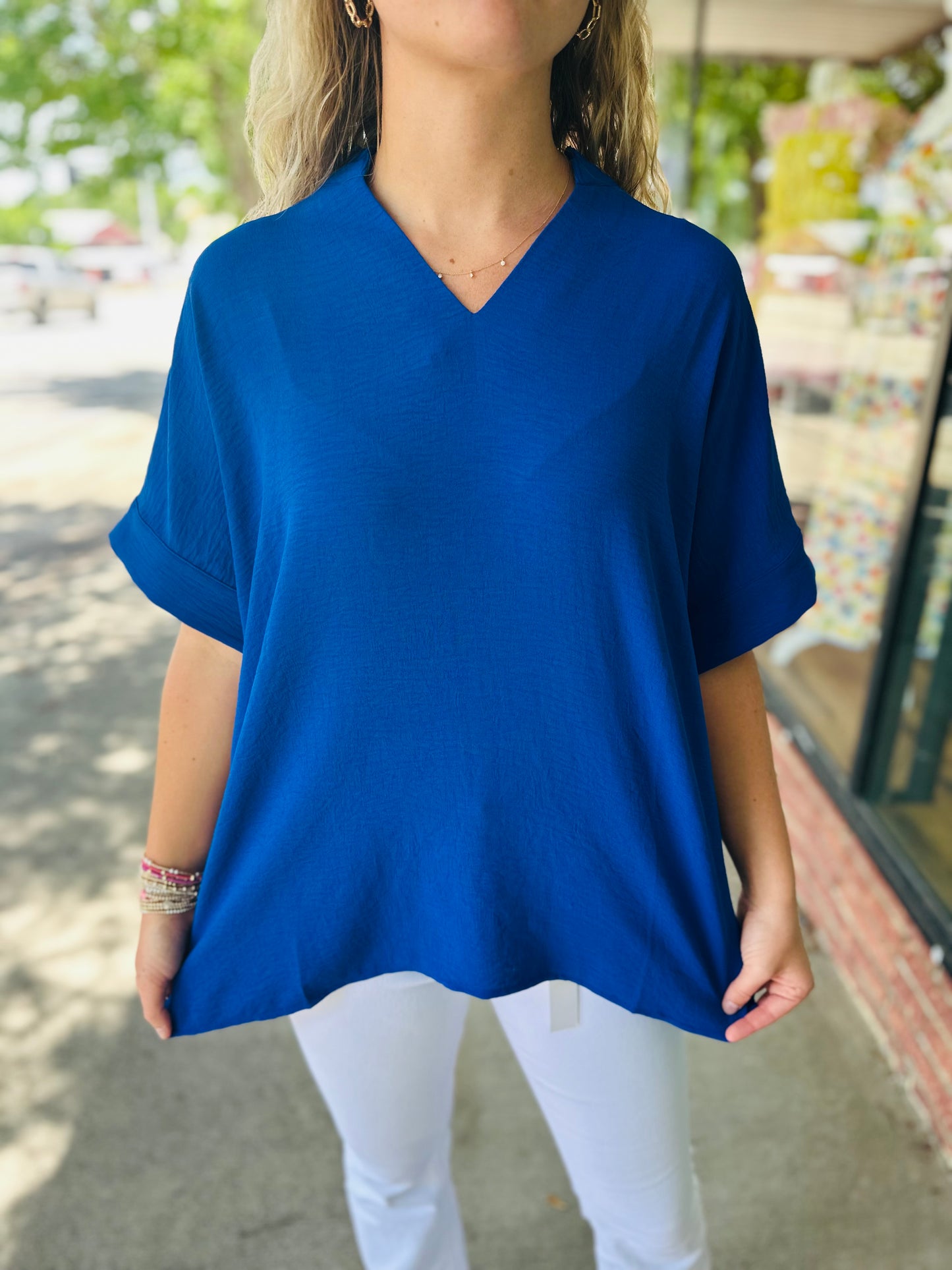 Simple Flowy Vneck Top