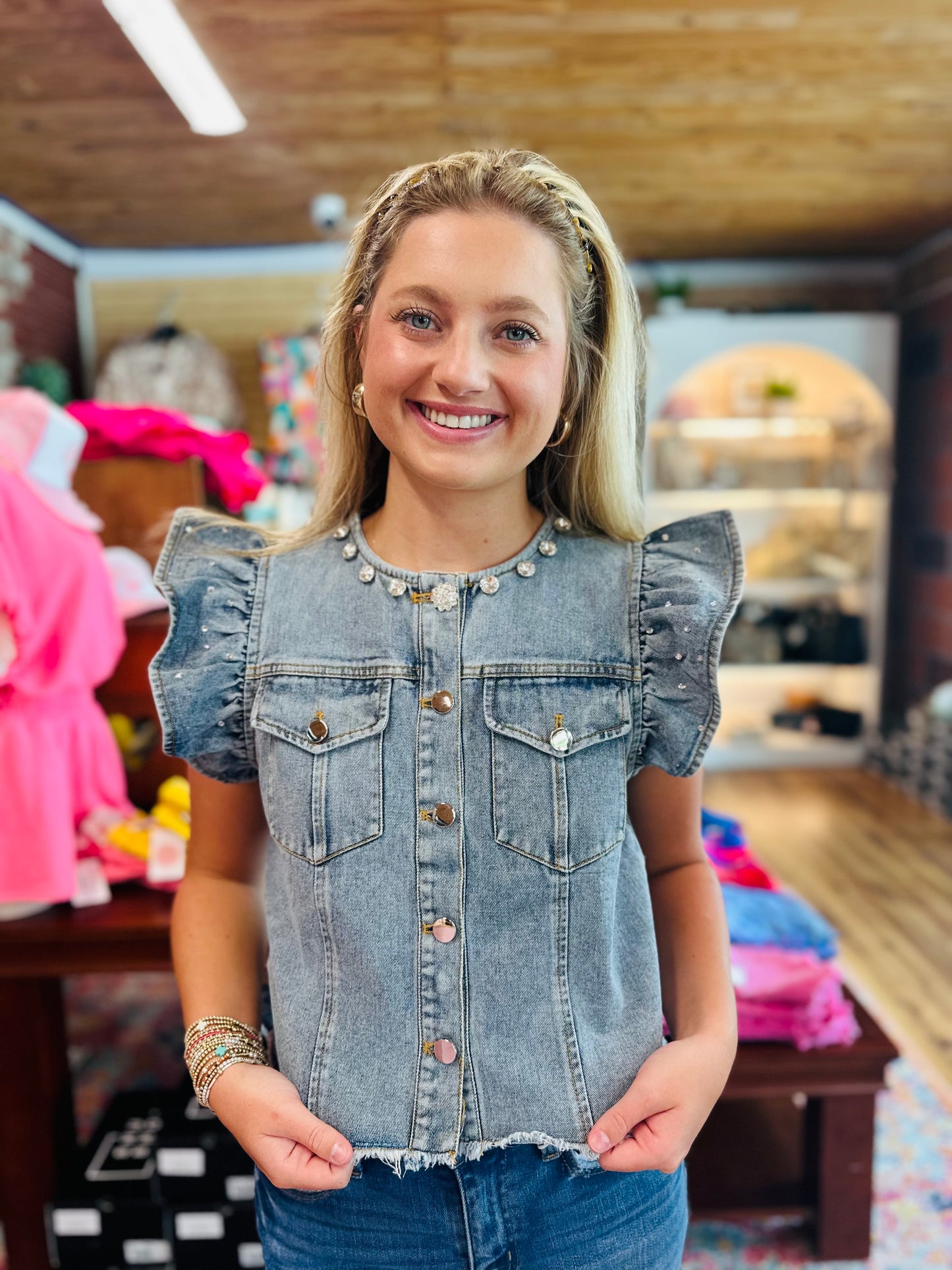 Jean Embellished Vest