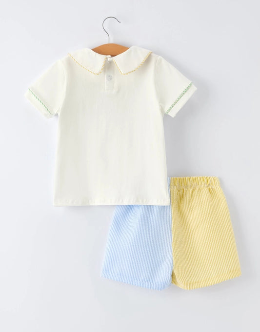 Jesus Loves Me Embroidered Shorts Set