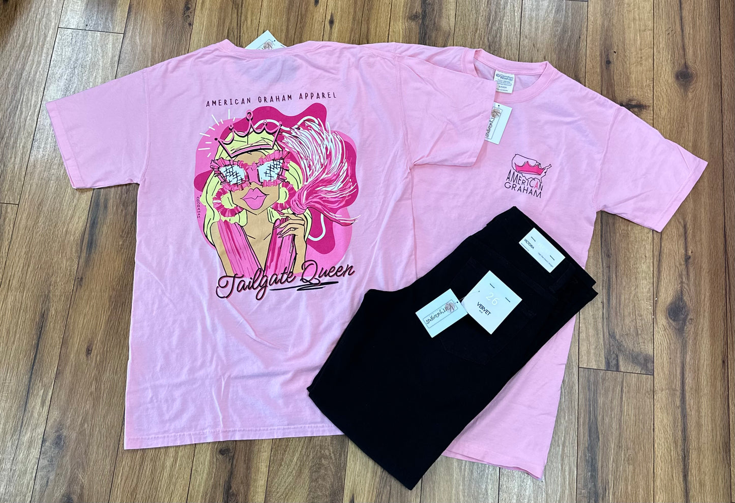 Tailgate Queen Game Day Pink Tee