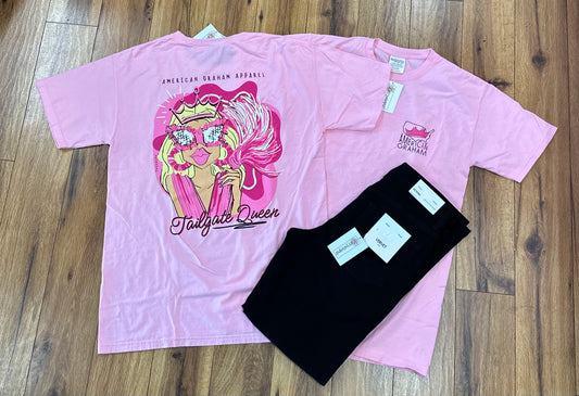 Tailgate Queen Game Day Pink Tee