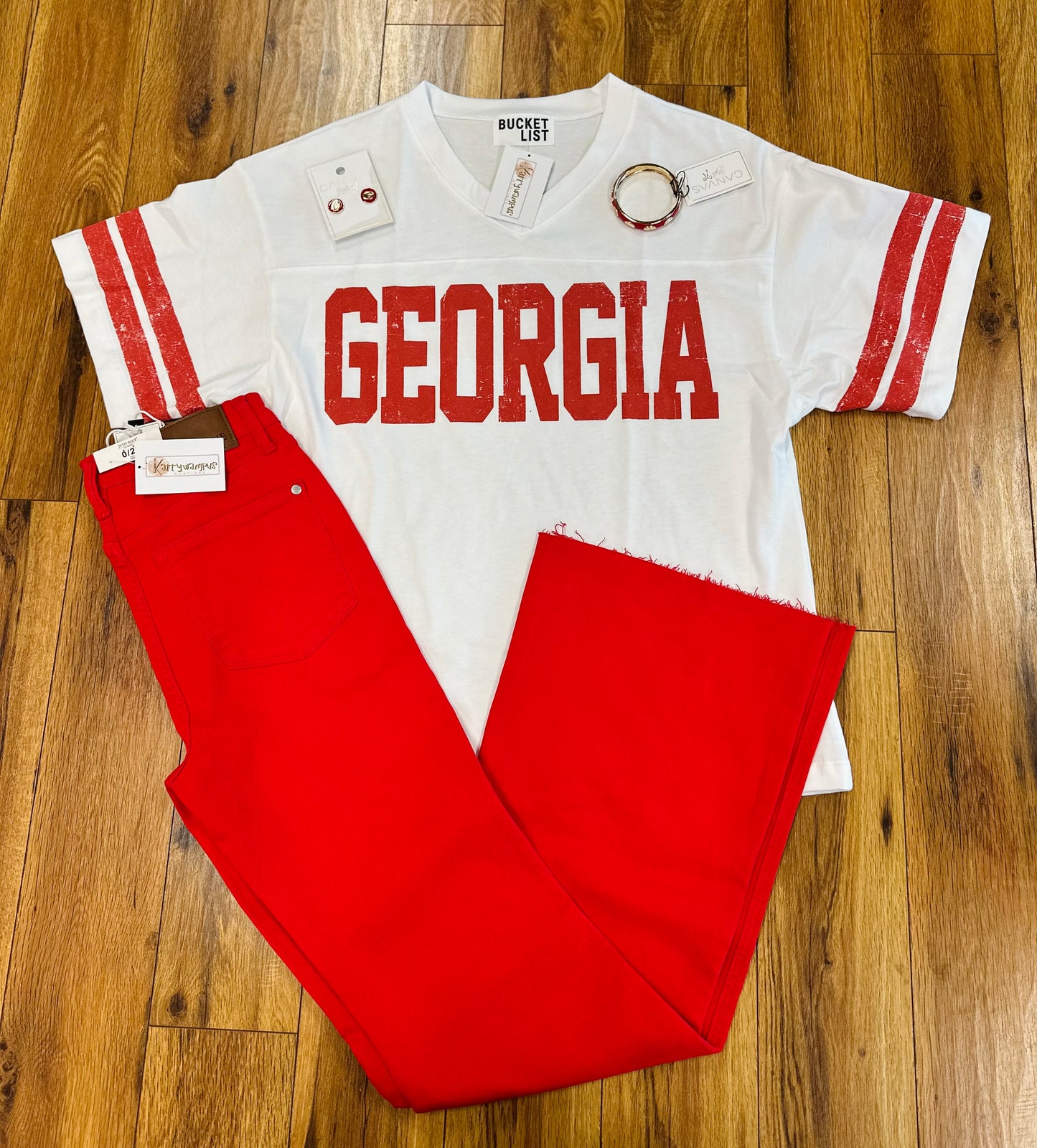 White Athletic GA Tee
