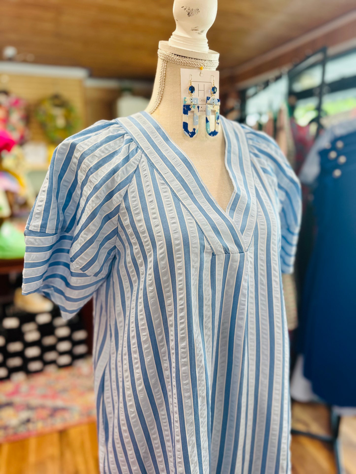 Blue Stripe Maxi Dress