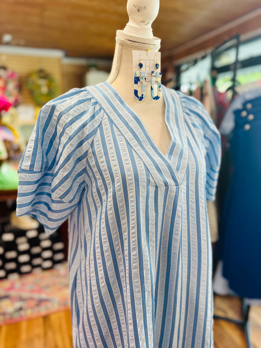 Blue Stripe Maxi Dress