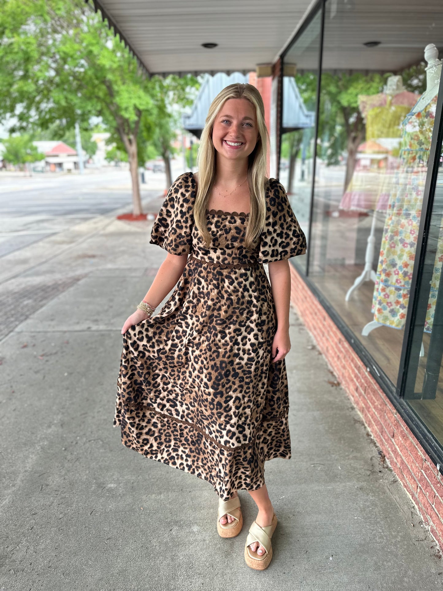 Animal Print Fringe Dress