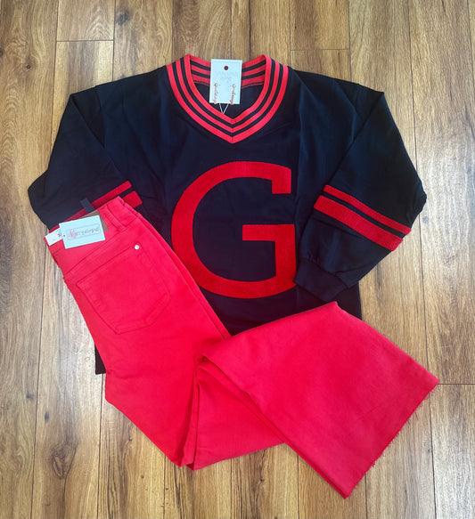 Black LS "G" Top