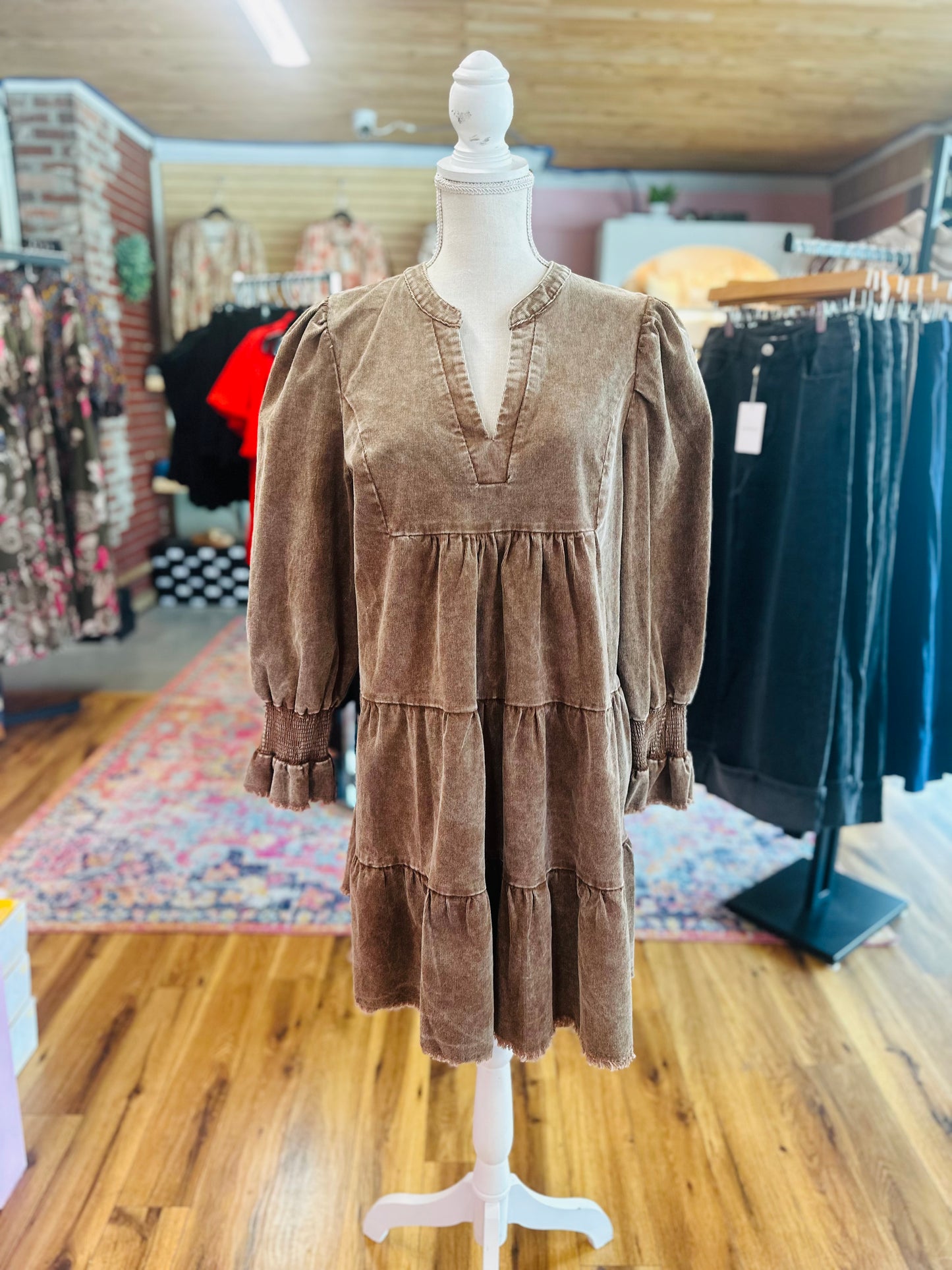 Brown corduroy dress