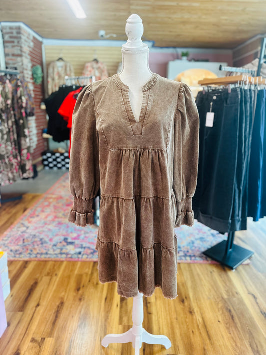 Brown corduroy dress