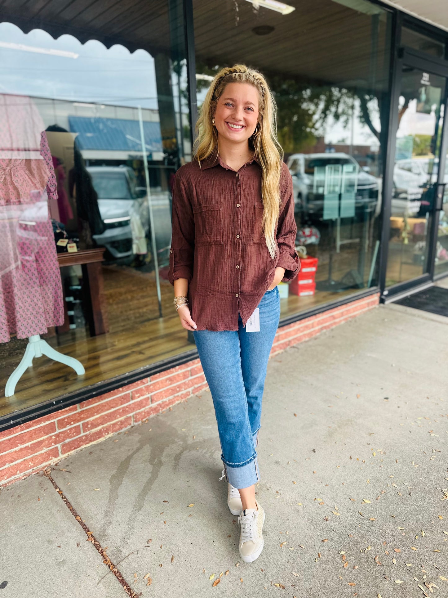 Brown LS Button Down Shirt