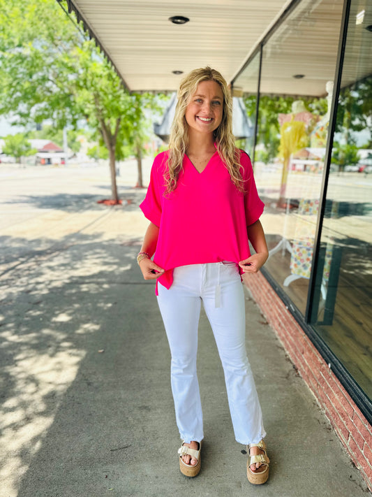 Simple Flowy Vneck Top
