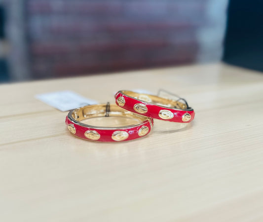 Red GA Bulldog Logo Bangle