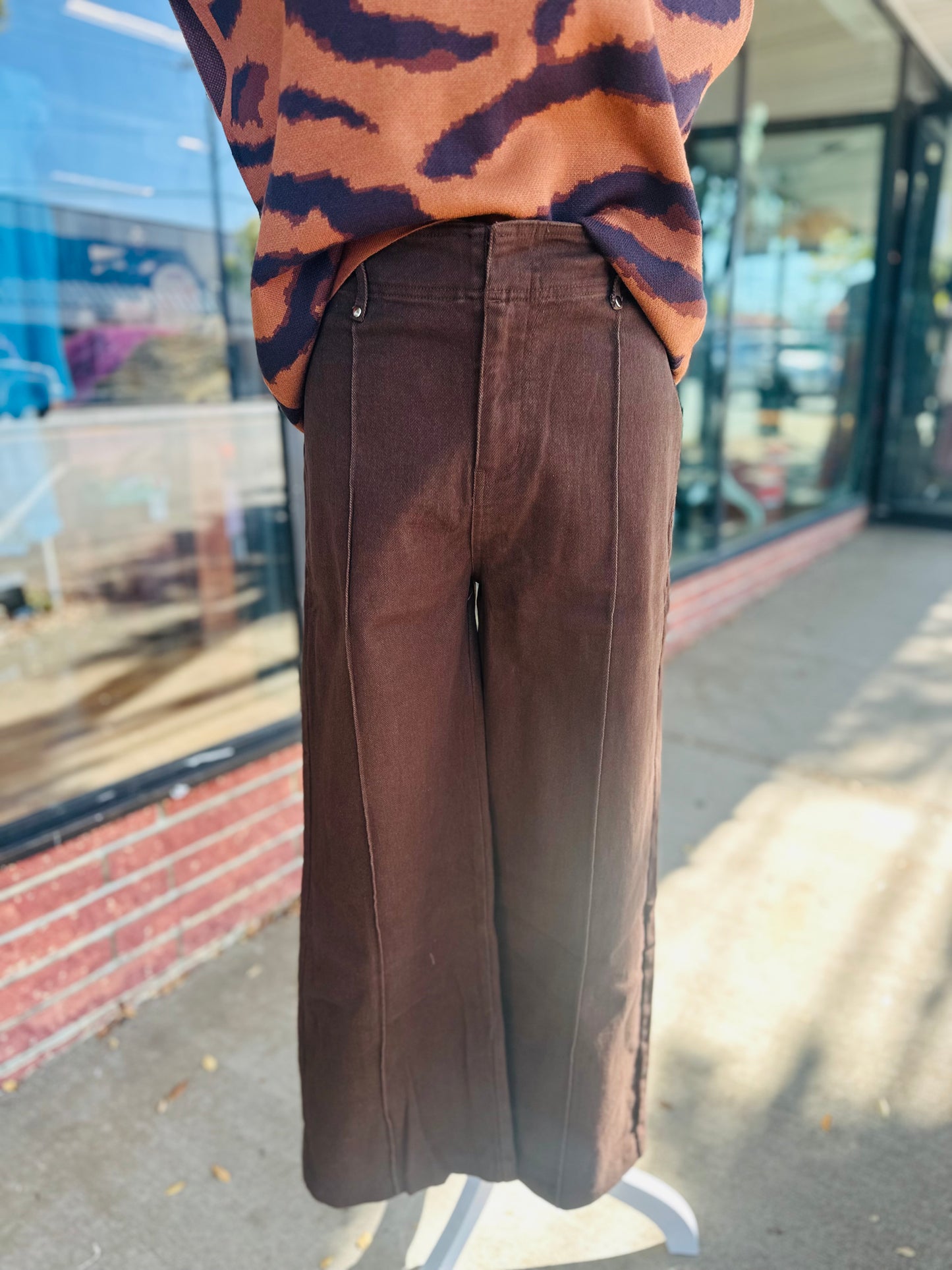 Brown Front Seam Pants