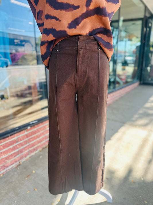 Brown Front Seam Pants