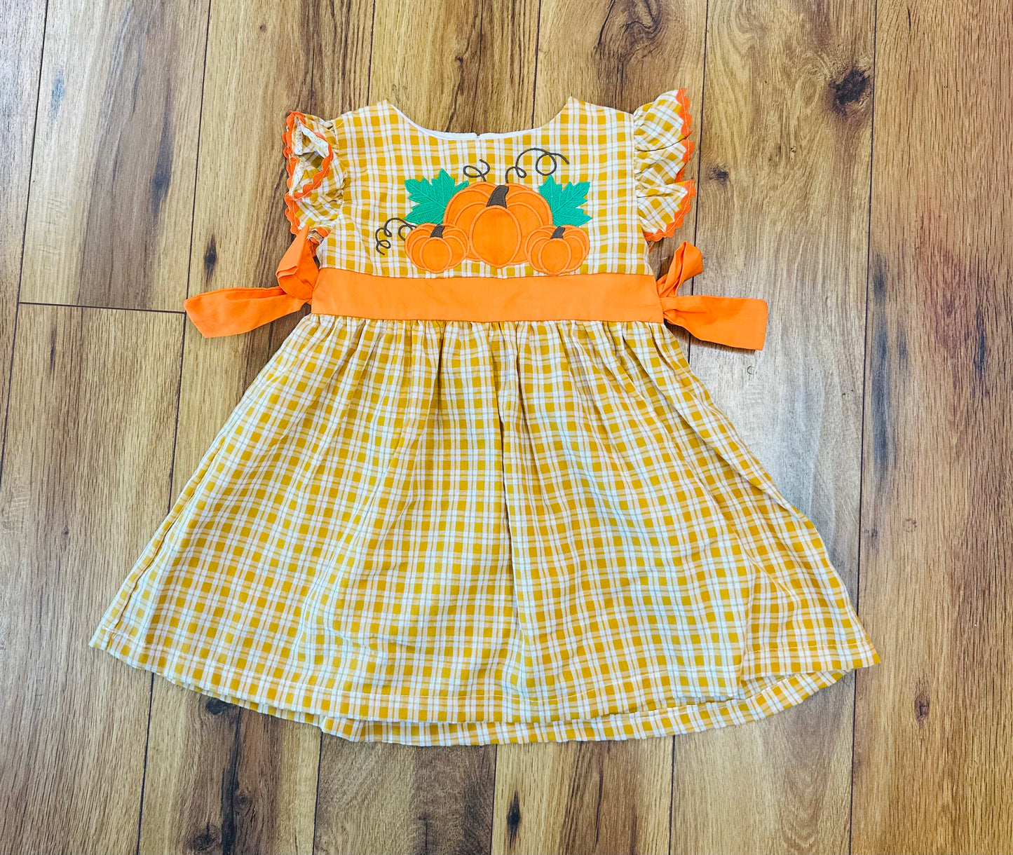 Orange Pumpkin Bow Dress