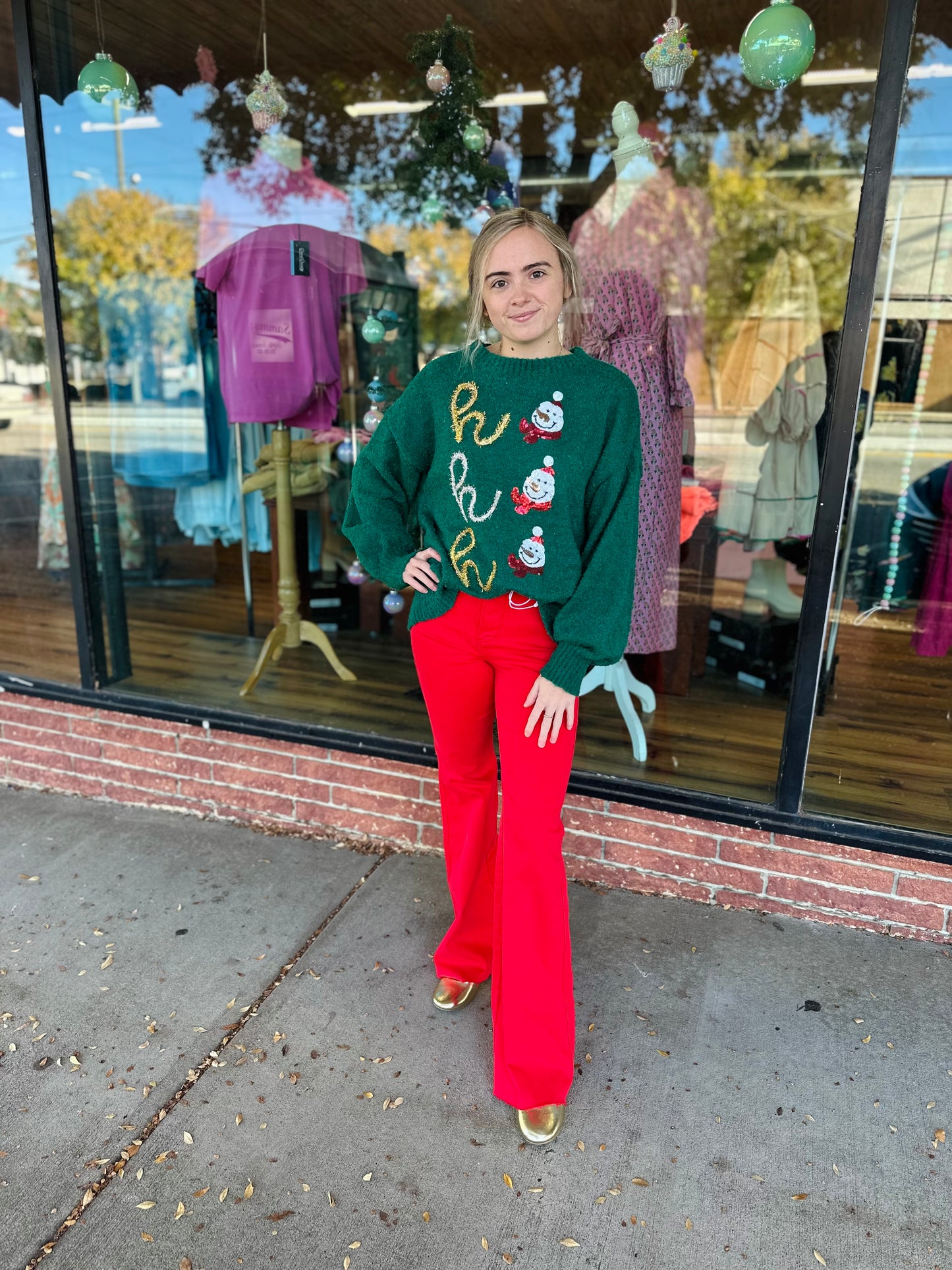 Ho Ho Ho Green Sweater