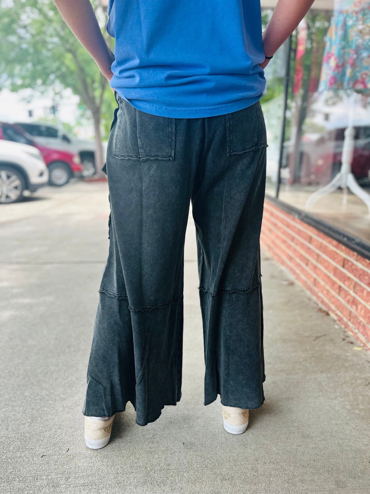 Black Washed Pants