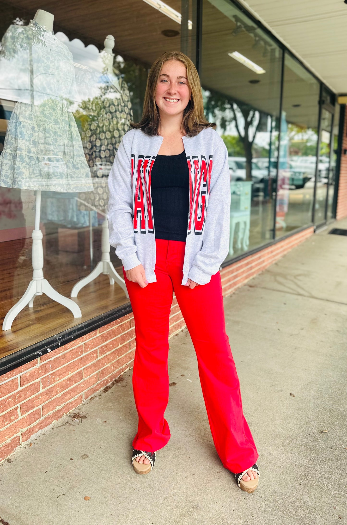 Dawgs Gray Cut Front Sweatshirt