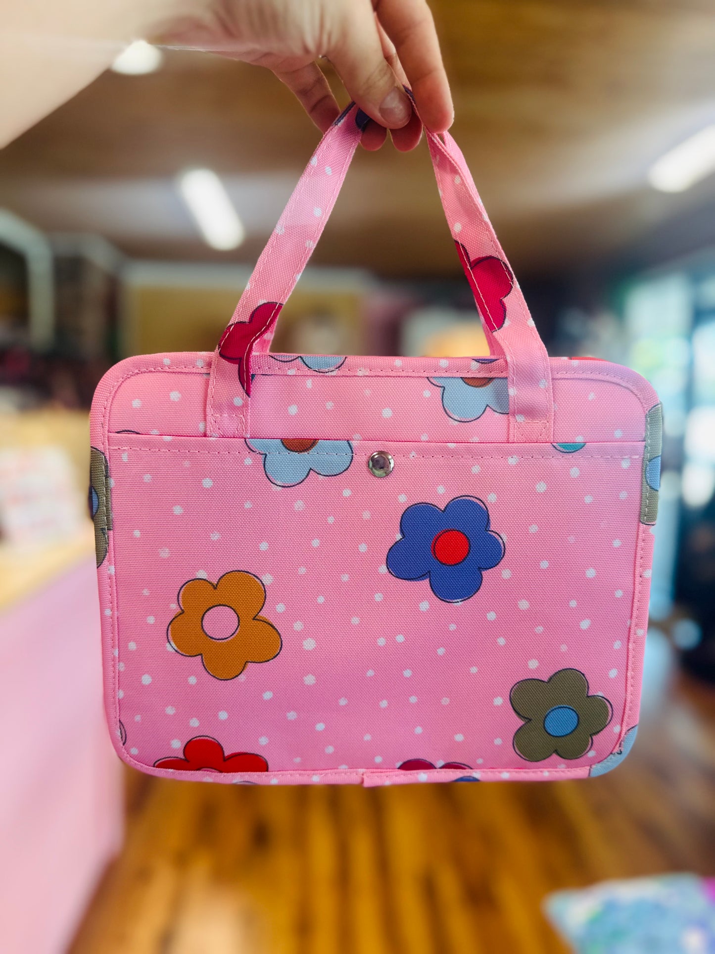 Pink & Flowers Bible Carrier Bag