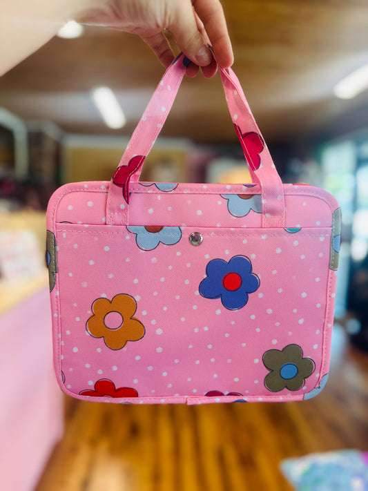 Pink & Flowers Bible Carrier Bag